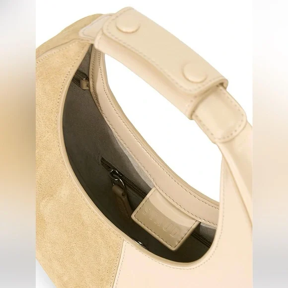 🌺🎉HP🎉🌺 NWT Staud Mini Moon Split Bag Oat - Picture 11 of 16